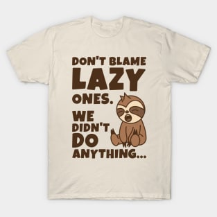 Cute Funny Yawning Lazy Sloth T-Shirt